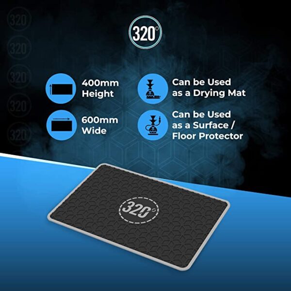 320° XL Drying Mat & Floor Protector - 600 x 400mm - Black & White